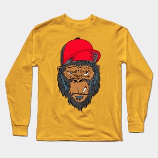 Monkey magic with angry face and smoking Long Sleeve T-Shirt